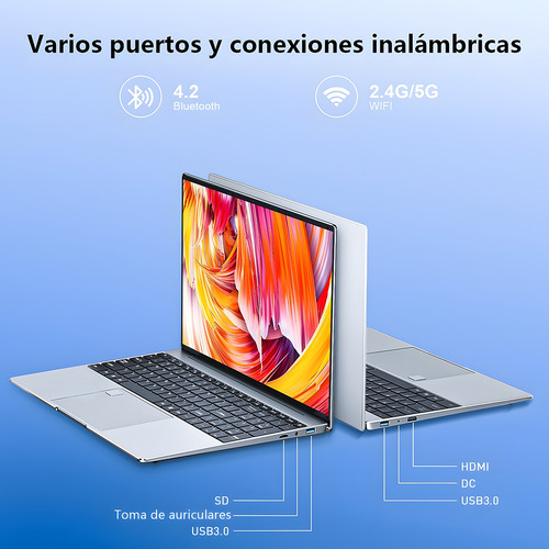 Laptop Intel Celeron Ddr4 16 Gb Ram 1024 Gb Ssd Plata 15.6
