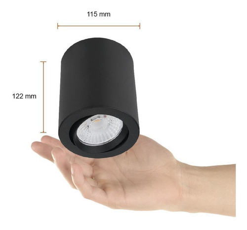 Lampara De Interior Sobreponer,ashlesha I / Aluminio 127v Color Negro Tecnolite 20DYSNLED009V30N