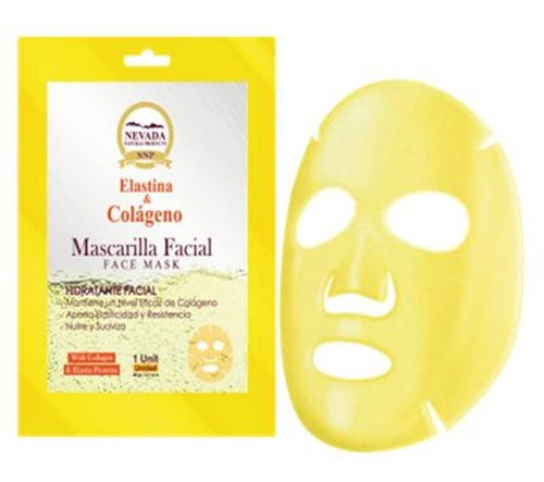 Mascarilla Facial De Cristales Elastina Y Colageno *1 Und