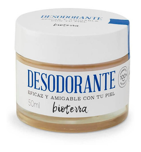 Desodorante Natural En Crema 50ml Cosmética Natural Bioterra Fragancia Geranio, Sándalo y Limón