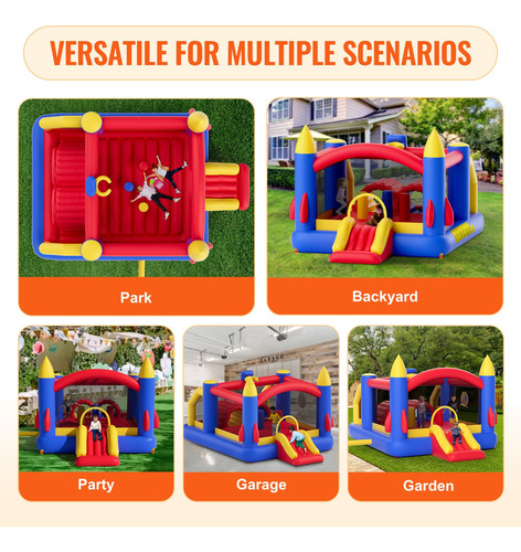 Trampolín Brincolín Inflable Niños 4 X 2.4 Mts Msi