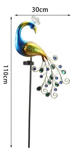 Lámpara Solar De Pavo Real For Exteriores, Lámpara Solar .