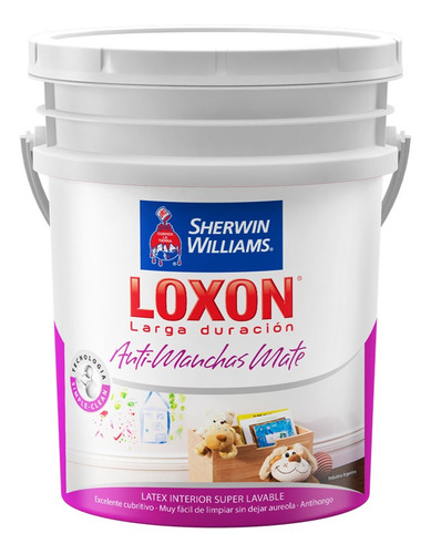 Loxon Latex Antimanchas Lavable Interior Mate X 20lts Sherwin Williams - Prestigio