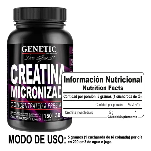 Aumento Masa Muscular Creatina Arginina Aminos Bcaa Genetic
