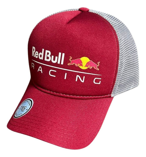 Boné Redbull Racing Boné Red Bull Fórmula 1 F1 Exclusivo Top Bordô E Cinza Un