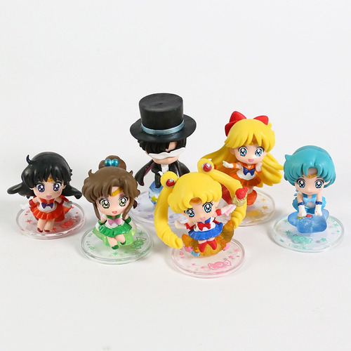 Figuras Sailor Moon X6 Tuxedo Mask Marte Saturno Pluton