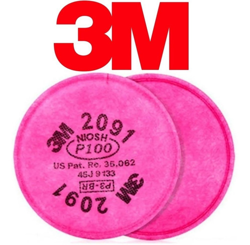 1 Par Filtros 3m 2091 P100 Para Mascarilla 6200 6800