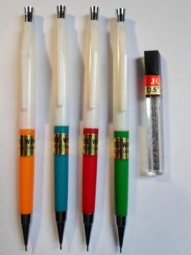 12 Lapices Mecánicos Portaminas + Tubo C/ 12 Minas 0.5mm Imp