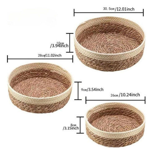 Cesta Para Servir Comida, Cesta De Almacenamiento Redonda,