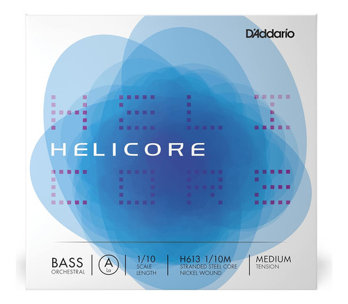 Helicore Orchestral Bass Single String, 1/10 Scale, Med...