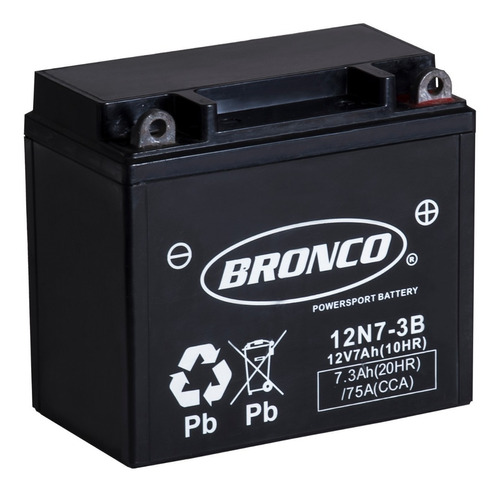 Imagen 1 de 4 de Bateria Moto 12n7-3b  Bronco Gel Motoscba