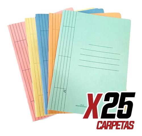 Carpeta Velox F-55 210grs Paquete X 25 Und Broche Nepaco