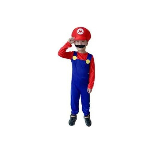 Vestido   Super Mario - Pelicula - Halloween - Incluye Bigote Y Sombrero Ninos