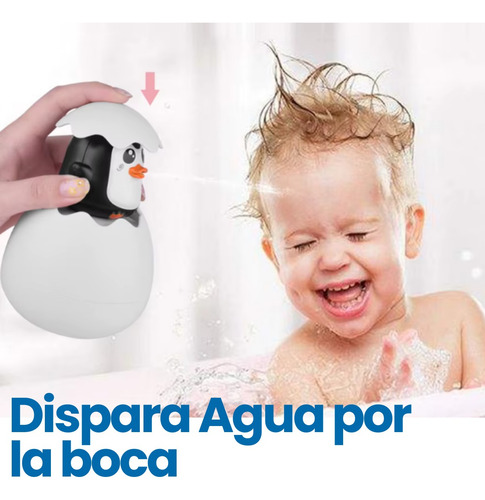 2 Piezas Juguete Baño Niños Regadera Huevo Pingüino Ducha F