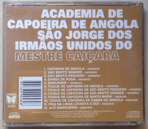 Cd Academia De Capoeira De Angola Mestre Caiçara 1998 (Usado)