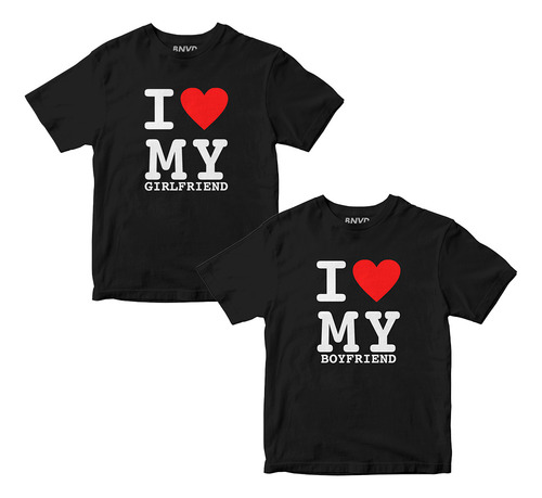 Playeras Dúo I Love My Girlfriend Boyfriend San Valentin