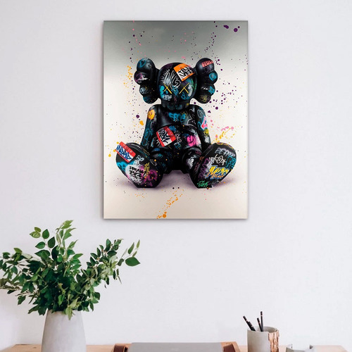 Canvas | Mega Cuadro Decorativo | Kaws Graffiti | 140x90
