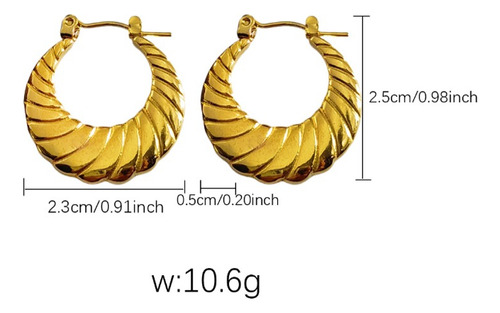 Aretes Grandes Mujer Chapado En Oro 14k Arracadas