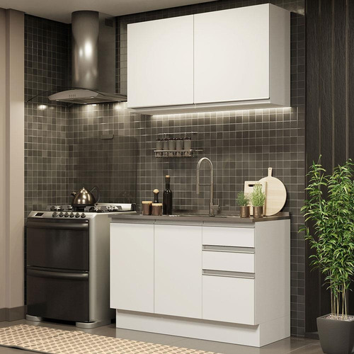 Imagen 2 de 10 de Cocina Integral Madesa Glamy Sin Mesón De Acero Con 120 Cm