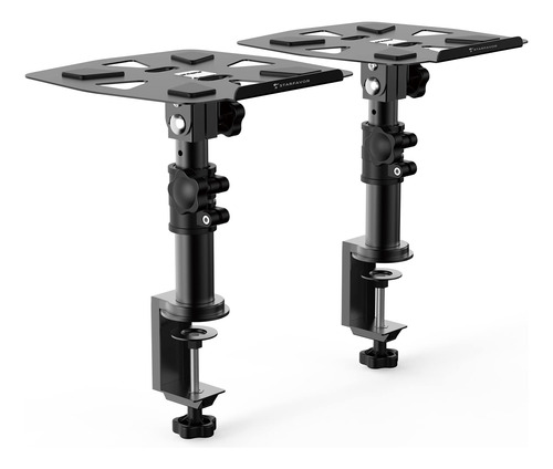 Desk Speaker Stands Pair, Starfavor Clamp-on Adjustable Spe.