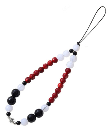 Contas De Charme De Telefone Frisado Branco Vermelho 19cm
