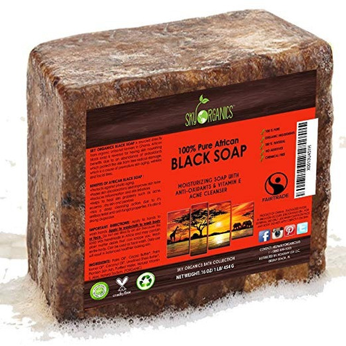 Orgánica De África Jabón Negro (bloque 16 Oz) - Raw Jabón Or