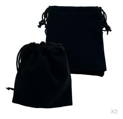 100pcs Bolsa De Cordón De Terciopelo Negro Joyas Bolsas De