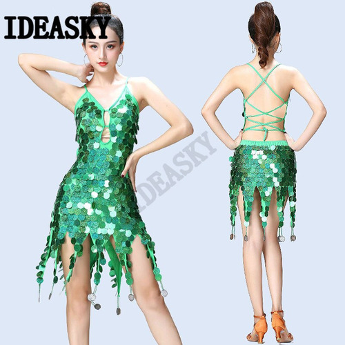 Vestido De Baile Latino For Tango/cha Cha/rumba/samba Con F