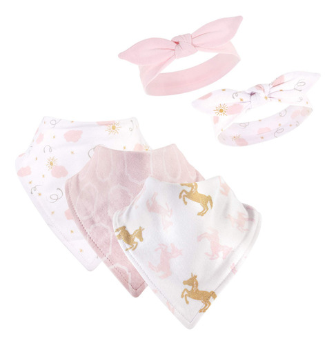 Yoga Sprout Juego De 5 Baberos Y Diademas, Unicornio, Talla