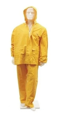 Traje De Lluvia Pvc Naranja Xxl Impermeable Marca Lembu 