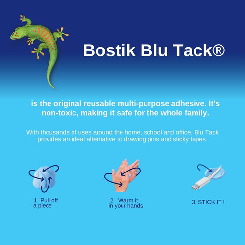 Adhesivos Reutilizables Blu-tack Color Azul Claro