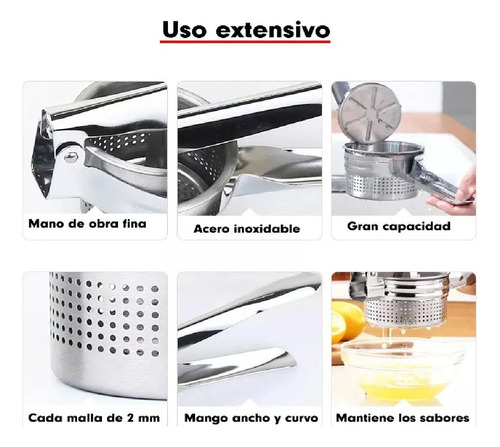 Machacador Aplastador Press Triturador Pure Papa Citricos P