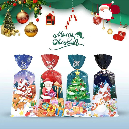 Bolsa De 50 Caramelos De Navidad, Bolsa De Regalo De Navidad