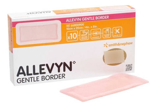 Gasa Allevyn Gentle Border 10x20cm (10 Pza) Blanco