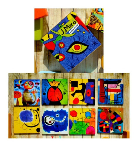 Rompecabezas Grandes Artistas Miró Lockett Para Niños Madera