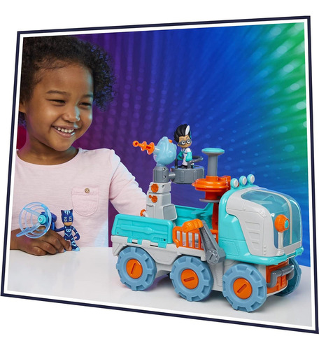 Vehículo De Construcción Pj Masks Romeo Con Luces Y