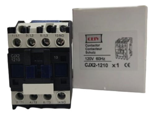 Contactor 12amp 120 Vac No 60hz Cjx2-1210