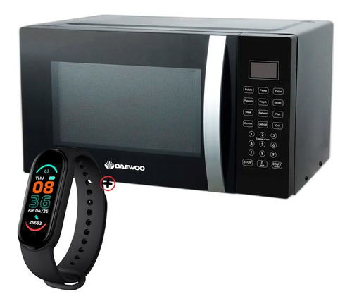 Microondas Daewoo Digital 23 Lts 800w Damwo23db + Smartwatch
