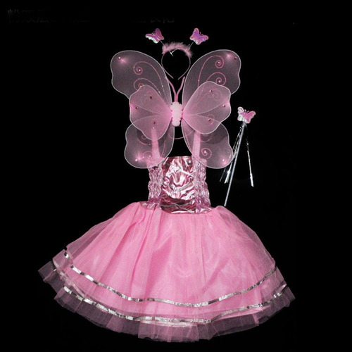 Pacool Girls Dress Up Princess Fairy Costume Set With Dress,