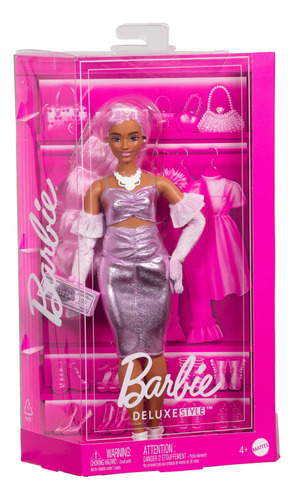 Muñeca Fashionista HYV25 Deluxe Style n.° 1 Vestido Rosa Brillante Barbie