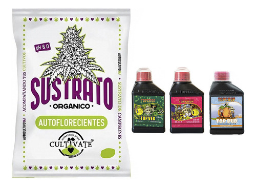 Sustrato Cultivate Auto 25lts Top Crop Veg Bloom Bud 250ml