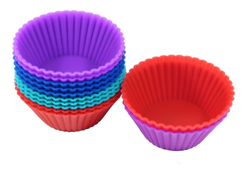 12 Forminhas Mini Cupcake Silicone Redonda Ø 5 Cm Gelatinas