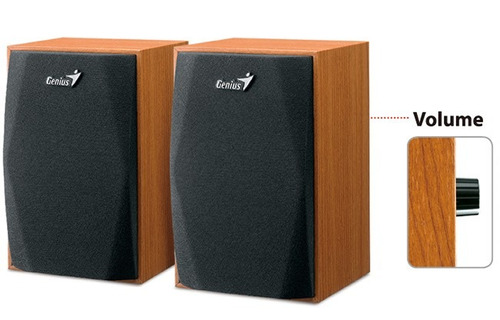 Parlantes Genius 2.0 De Madera Alimentacion Usb 4w