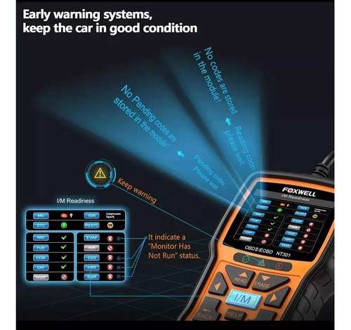 Scanner Automotivo Foxwell Nt301 Obd2 Leitor De Falhas Carro