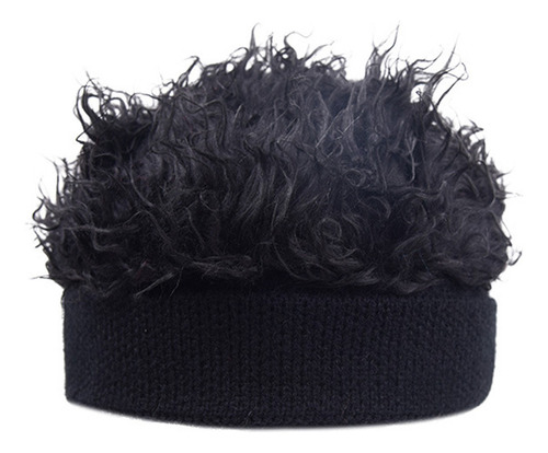 . (c) Gorro Corto Con Peluca Recta Sin Ala, Pelo Falso,