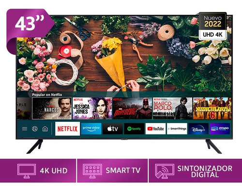 Led Samsung 43 Au7090 Crystal Uhd 4k Smart Tv Samsung