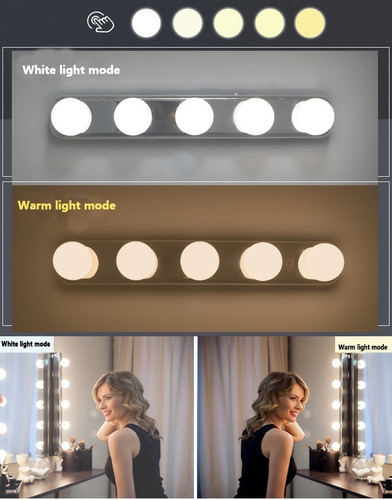 Lampara Led Para Maquillaje De 5 Luces Incl. Cable