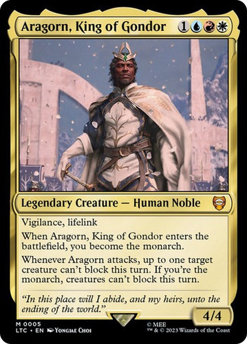 Magic Aragorn, King Of Gondor The Lord Of The Rings Commande (Usado)