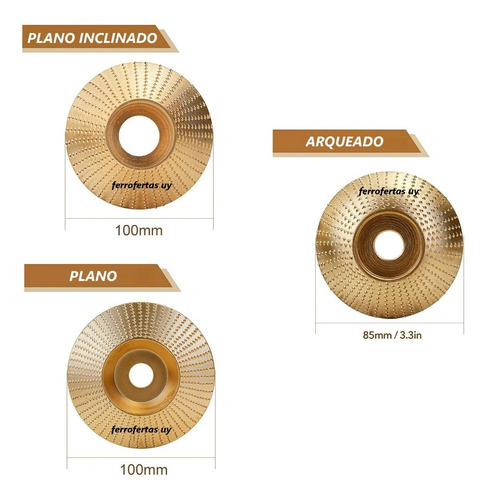 Imagen 6 de 10 de Set Disco Escofina Molienda X3 Plano Inclinado Angular Kit