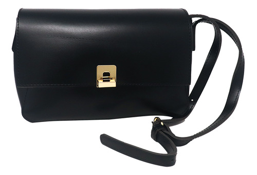 Miniso Bolsa Crossbody Con Broche Negro 23x1x18cm